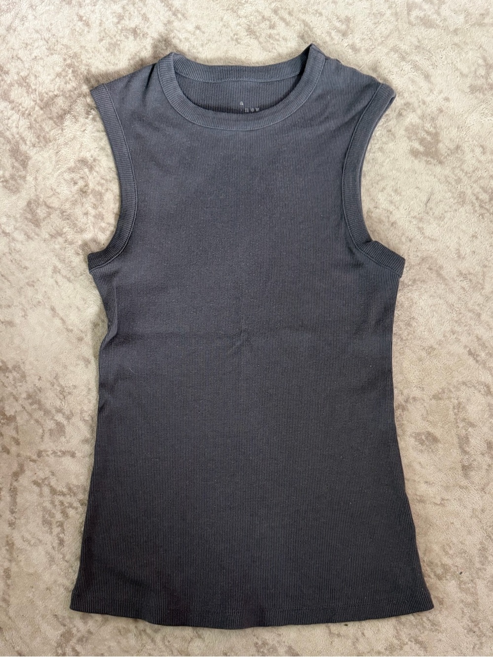 A New Day Gray Ribbed Sleeveless Tank Top